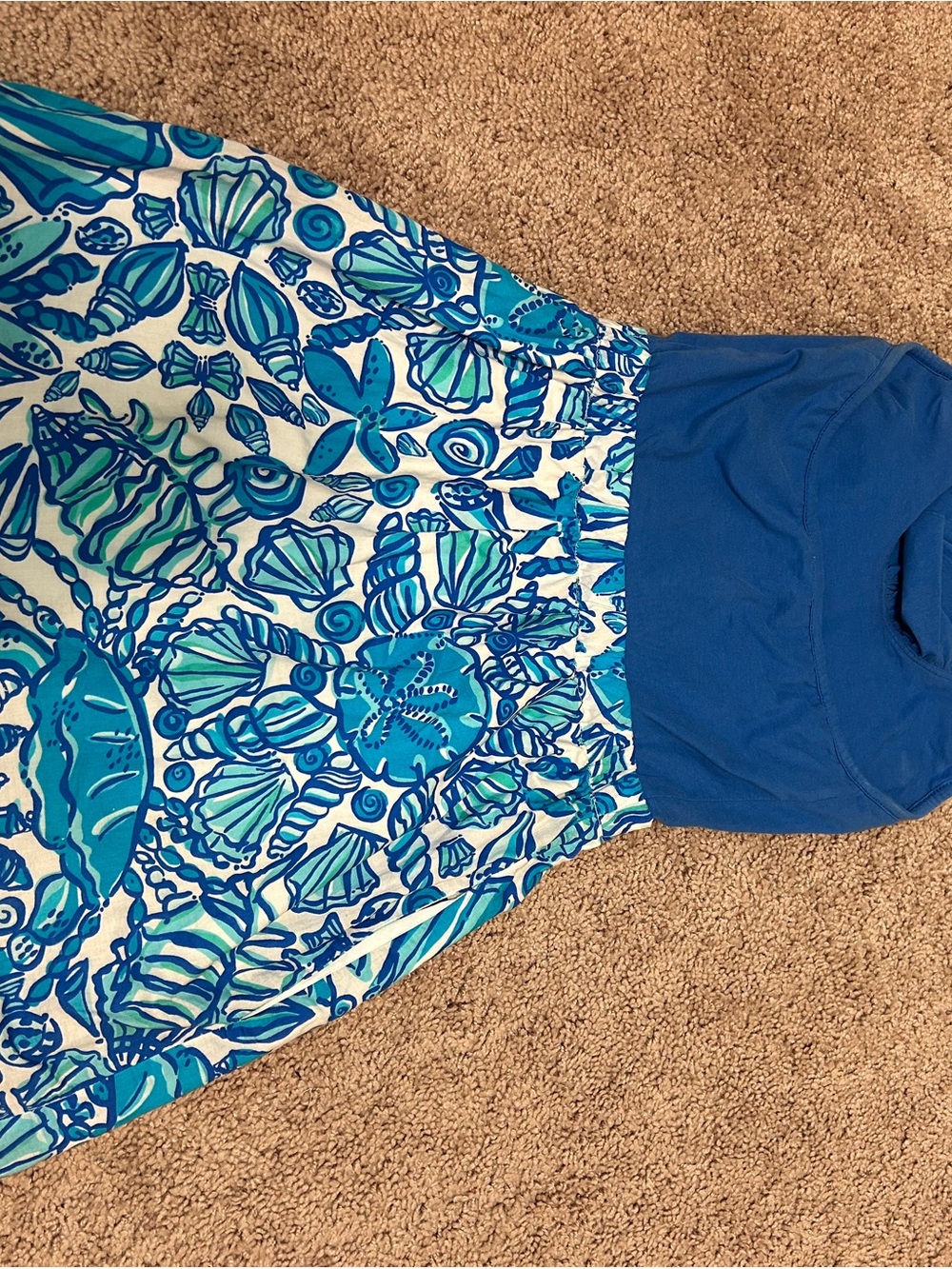 Lilly Pulitzer Blue & White Quinn Halter Shell-Print Dress - Picture 2 of 4